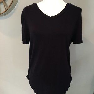 IGENJUN Navy Blue Short Sleeve V-Neck Tee – M